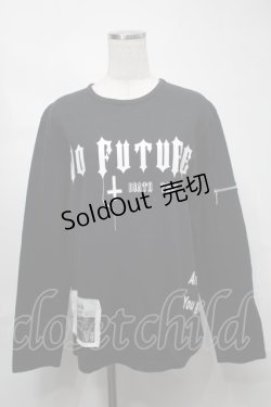 画像1: no future / プリント長袖プルオーバー  黒 S-25-08-21-033-PU-TS-HR-ZS
