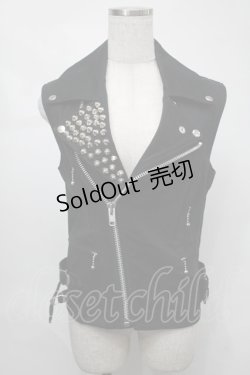 画像1: SEXY DYNAMITE LONDON (CHOICE) / ライダースベスト  黒 S-25-08-21-036-PU-TO-SZ-ZS