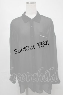 画像1: Ank Rouge / シアーパールシャツ  黒 S-25-08-21-039-CA-BL-AS-ZS