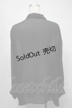 画像2: Ank Rouge / シアーパールシャツ  黒 S-25-08-21-039-CA-BL-AS-ZS