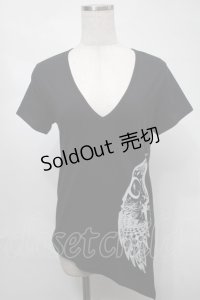 BPN / プリントアシメタンクトップ  黒 S-25-08-21-040-GO-TO-HR-ZT504