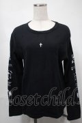 no future / プリント長袖プルオーバー  黒 S-25-08-21-041-PU-TS-HR-ZS