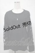 no future / プリント長袖プルオーバー  黒 S-25-08-21-041-PU-TS-HR-ZS