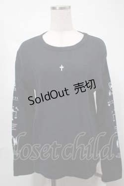 画像1: no future / プリント長袖プルオーバー  黒 S-25-08-21-041-PU-TS-HR-ZS