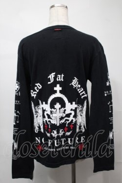 画像2: no future / プリント長袖プルオーバー  黒 S-25-08-21-041-PU-TS-HR-ZS