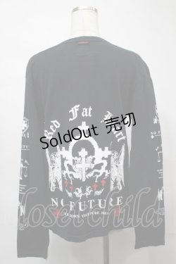 画像2: no future / プリント長袖プルオーバー  黒 S-25-08-21-041-PU-TS-HR-ZS