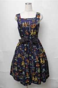 Jane Marple /Joyful crestのスクエアドレス  紺 S-25-08-22-1039-JM-OP-AS-ZS