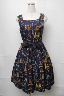 画像1: Jane Marple /Joyful crestのスクエアドレス  紺 S-25-08-22-1039-JM-OP-AS-ZS
