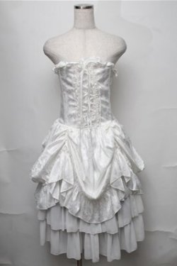 画像1: ATELIER PIERROT / バッスルコルセットドレス  白 S-25-08-22-1048-EL-SK-HR-ZS