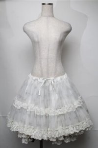 FRILL / ボリュームパニエスカート  白 S-25-08-22-1050-HN-SK-SZ-ZS