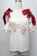 LIZ LISA / プリントオフショルトップス  キナリｘボルドー S-25-08-22-1008-LO-TO-HR-ZS