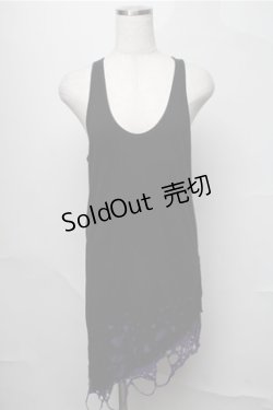 画像1: CIVARIZE / Poisonous クラッシュ加工フェイクレイヤードタンクトップ 44 黒ｘ紫 S-25-08-22-1011-GO-TO-AS-ZS