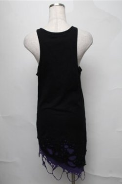画像2: CIVARIZE / Poisonous クラッシュ加工フェイクレイヤードタンクトップ 44 黒ｘ紫 S-25-08-22-1011-GO-TO-AS-ZS