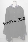 NieR Clothing / フード付き着物袖風シャツ  黒ｘ紫 S-25-08-22-1013-PU-BL-HR-ZS