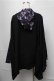 画像2: NieR Clothing / フード付き着物袖風シャツ  黒ｘ紫 S-25-08-22-1013-PU-BL-HR-ZS (2)