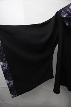 画像3: NieR Clothing / フード付き着物袖風シャツ  黒ｘ紫 S-25-08-22-1013-PU-BL-HR-ZS