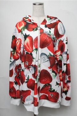 画像1: TRAVAS TOKYO / 昇華ZIPパーカー  白ｘ赤 S-25-08-22-1014-PU-TO-AS-ZS