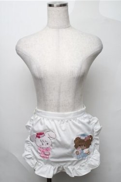 画像1: axes femme kawaii / mikkoコラボ刺繍エプロン  白 S-25-08-22-1002-AX-SK-AS-ZS
