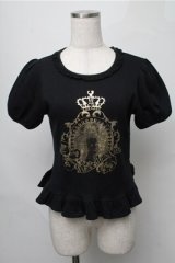 BABY,THE STARS SHINE BRIGHT / マリー・アントワネットTシャツ  黒 S-25-08-22-1016-BA-OP-HR-ZS