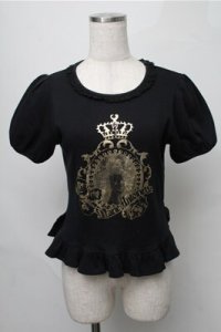 BABY,THE STARS SHINE BRIGHT / マリー・アントワネットTシャツ  黒 S-25-08-22-1016-BA-OP-HR-ZS