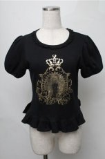 画像1: BABY,THE STARS SHINE BRIGHT / マリー・アントワネットTシャツ  黒 S-25-08-22-1016-BA-OP-HR-ZT499 (1)