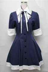 ATELIER BOZ //キャロルワンピースネオ  ブルー S-25-08-22-1023-EL-OP-AS-ZS
