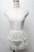 axes femme kawaii / ドットチュールハーフエプロン  白 S-25-08-22-1003-AX-ZA-HR-ZS