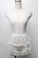 axes femme kawaii / ドットチュールハーフエプロン  白 S-25-08-22-1003-AX-ZA-HR-ZS
