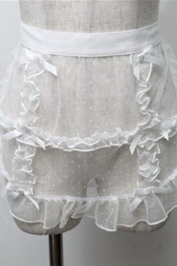 画像3: axes femme kawaii / ドットチュールハーフエプロン  白 S-25-08-22-1003-AX-ZA-HR-ZS
