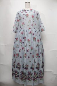 Jane Marple Dans Le Salon / Viola gardenラウンドカラードレス  サックス S-25-08-22-1032-JM-OP-HR-ZS