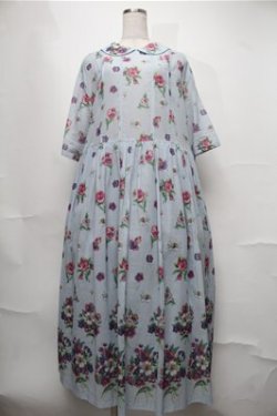 画像1: Jane Marple Dans Le Salon / Viola gardenラウンドカラードレス  サックス S-25-08-22-1032-JM-OP-HR-ZS