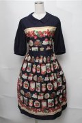 Jane Marple / Strawberry label scarfのタブリエドレス  ネイビー S-25-08-22-1033-JM-OP-HR-ZS