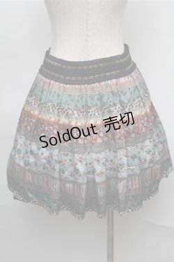 画像2: axes femme / アンティーク花柄スカート  ブルー S-25-08-25-055-AX-SK-HR-ZS