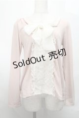 axes femme / シフォンボウタイトップス  ピンク S-25-08-25-011-AX-TO-HR-ZS