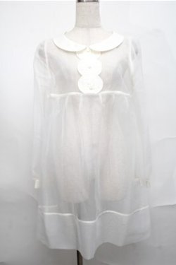 画像1: Katie / スカラップチュールワンピース  白 S-25-08-25-002-LO-OP-AS-ZS