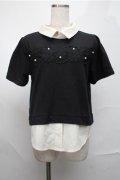 axes femme / トップス  黒 S-25-08-25-017-AX-TO-AS-ZS