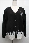 axes femme POETIQUE / ナイトメア・ビフォア・クリスマス　ジャガードカーディガン  黒ｘ白 S-25-08-25-020-AX-TO-AS-ZS