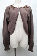 m petit by misako / リボンニットボレロ L ブラウン S-25-08-25-023-LO-TO-AS-ZS
