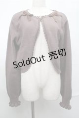 m petit by misako / リボンニットボレロ L ブラウン S-25-08-25-023-LO-TO-AS-ZS
