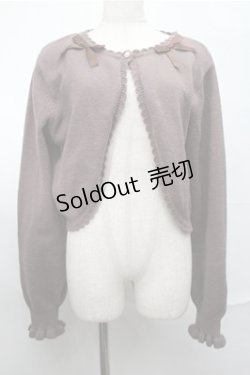 画像1: m petit by misako / リボンニットボレロ L ブラウン S-25-08-25-023-LO-TO-AS-ZS