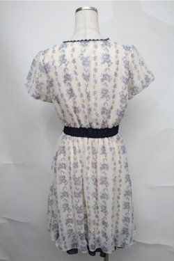 画像2: axes femme / ブーケストライプワンピース  オフｘブルー S-25-08-25-024-AX-OP-HR-ZS