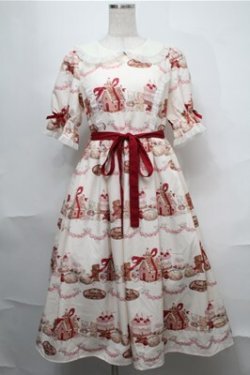 画像1: axes femme kawaii / お菓子の家柄ワンピース  アイボリー S-25-08-25-030-AX-BL-HR-ZS