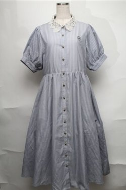 画像1: m petit by misako / ストライプワンピース  サックス S-25-08-25-032-LO-OP-HR-ZS