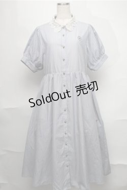 画像1: m petit by misako / ストライプワンピース  サックス S-25-08-25-032-LO-OP-HR-ZS