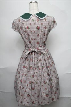 画像2: Jane Marple / ローズブーケワンピース  ピンクｘグリーン S-25-08-25-037-JM-OP-AS-ZS