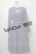 Fi.n.t / ローズミニブーケ刺繍シアーワンピース  ブルー S-25-08-26-046-CA-OP-HR-ZS
