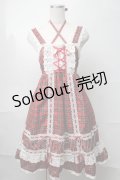 BABY,THE STARS SHINE BRIGHT / オリジナルタータンチェックベビードールジャンパースカートセット  赤 S-25-08-26-050-BA-OP-AS-ZS