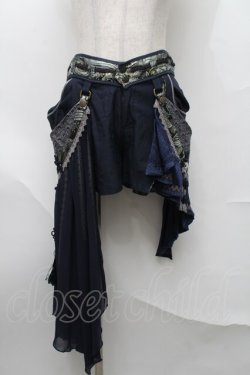 画像1: Ozz oneste / プリーツフラップつきショートパンツ  紺 S-25-08-26-060-OO-PA-AS-ZS