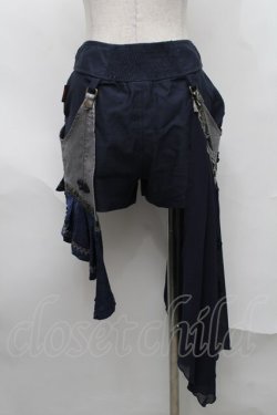画像2: Ozz oneste / プリーツフラップつきショートパンツ  紺 S-25-08-26-060-OO-PA-AS-ZS