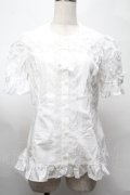 Angelic Pretty / Frill Heart半袖ブラウス  白 S-25-08-26-014-AP-BL-HR-ZS